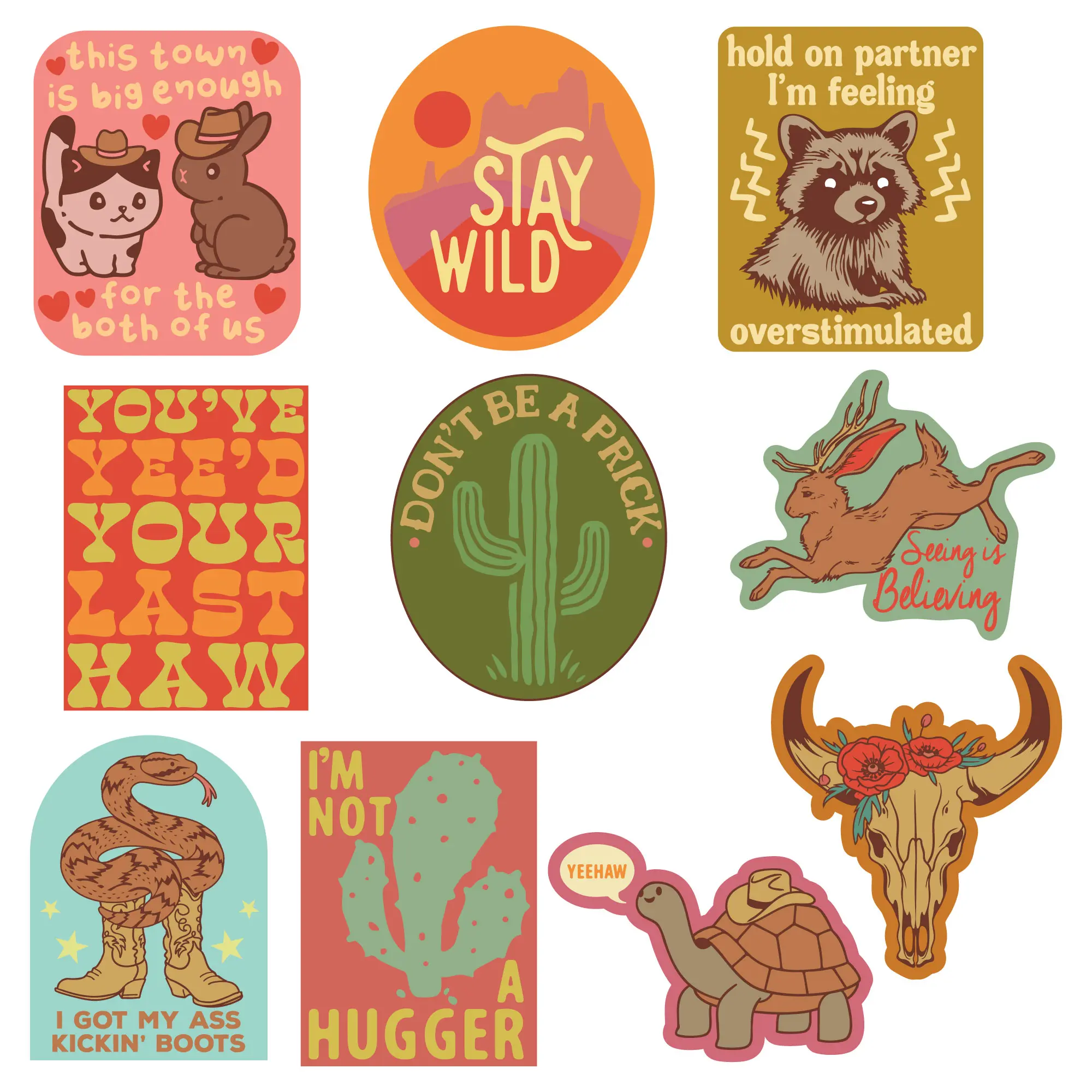 Desert Sticker Extra Large Stickers for Adults Funny Adhesives with Memes Funny Stickers with Colorful Graphic Decals Funny Sarcastic  Multi