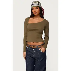 Edikted Women's Rion Asymmetric Long Sleeve Top