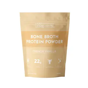 Just Ingredients French Vanilla Bone Broth Protein | 15 Servings | 21 g Grass-Fed Protein per Serving | Dairy-Free | Collagen for Gut, Skin & Joint Support | Made with Real Food Ingredients