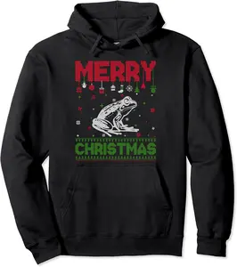 Ugly Holiday Sweater Christmas Funny Frog Graphic Pullover Hoodie - Parisbus Shop 21B0CM2119C5