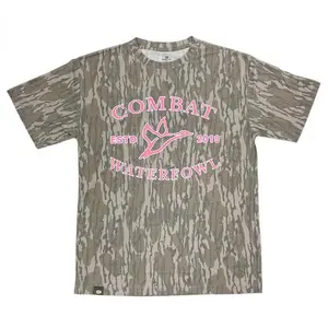 Mossy Oak Combat Camo Pink Waterfowl Unisex Tshirt, Pink Combat Waterfowl Bottomland Camo Shirt