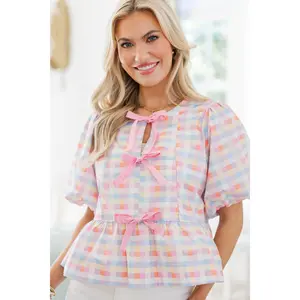 NURSING COLLECTION: Sweet Intentions Blue Gingham Blouse
