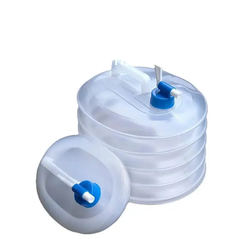 Folding Water Storage Containers, Retractable Large-Capacity Bucket with Handle, Portable Camping Gear and Outdoor Gadgets for Picnics & Road Trips, Handheld, Compact Emergency Water Storage Water Supply
