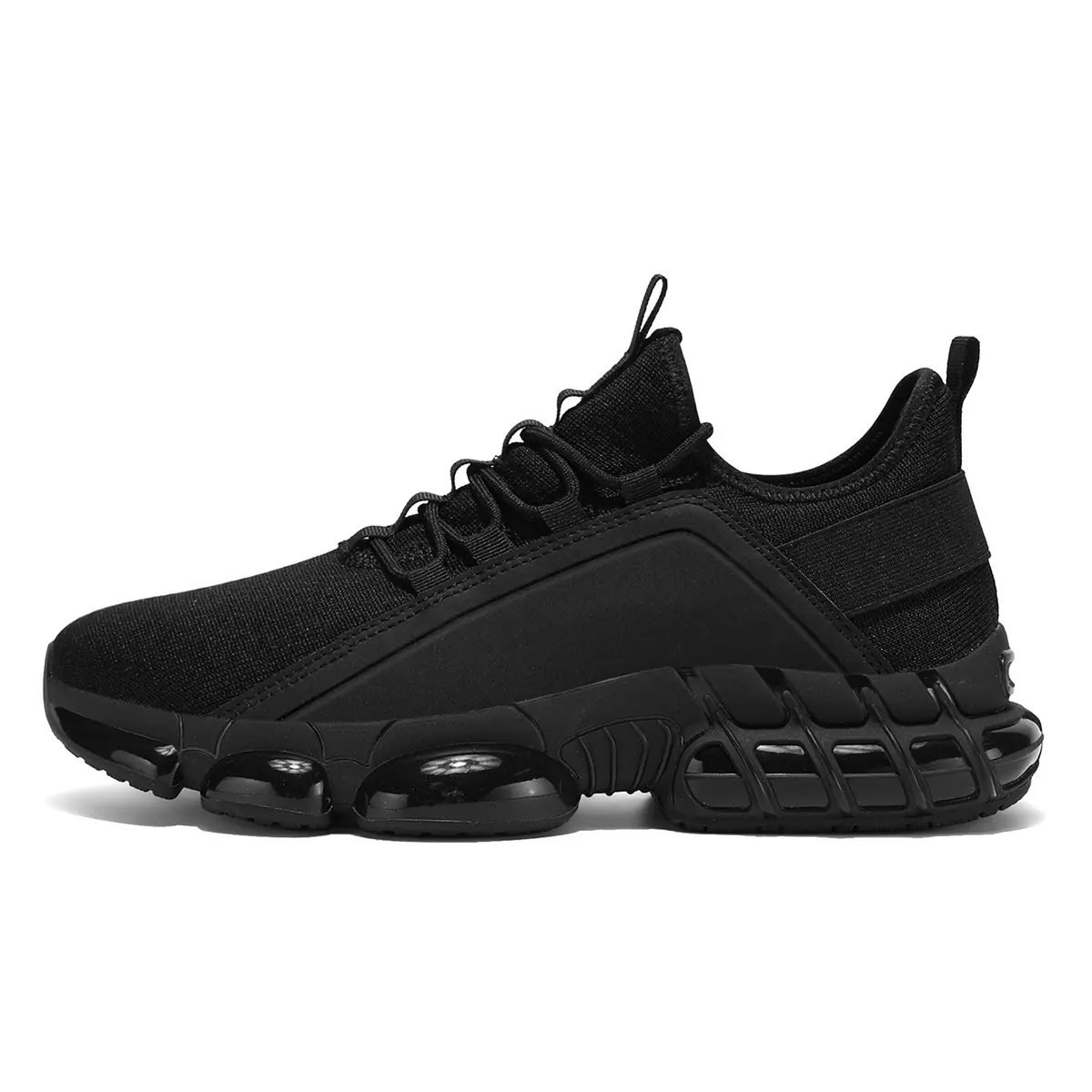 Summer men's new fly-ribbed breathable sports shoes, comfortable air-cushioned men's shoes, anti-slip rubber sole fitness and exercise shoes, suitable for all seasons' casual wear