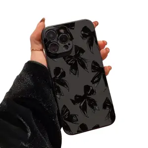 Mobile Phone Case |   Full Package |   Black Bow Black Frosted |   Anti-Fall, Transparent |   Suitable for Apple 16PROMAX/16PLUS/16PRO/16/15PROMAX/15PLUS/15PRO/15/14PROMAX/14PLUS/14PRO/14/13PROMAX/13PRO/13/12PROMAX/12PRO/12 11PROMAX/11PRO/11/XSMAX/XR/XS/