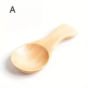 1pc Round Mouth Small Wooden Spoon Household Wooden Tableware Milk Powder Spoon Small Teaspoon Teaspoon