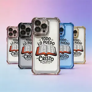 Bible Aesthetics Christian Phone Case Philippians 4:13 for iPhone 17 16 15 14 13 12 11Pro Max Todo Lo Puedo En Cristo Case Shockproof Bible Verse Cover with Airbag Corners