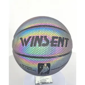WINSENT  Unique & Stylish Basketball   Reflective Basketball for Teenagers - Holographic Polyurethane Ball for Indoor & Outdoor Night Play - Perfect for Valentine's Day, Easter, Independence Day, Thanksgiving, and Christmas mini