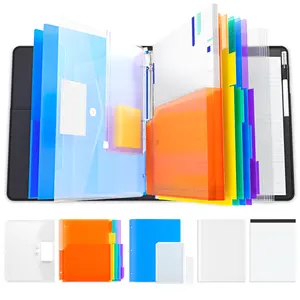 JoyCat 3 Ring Binder Clipboard with Storage, PU Magnetic Clipboards Folder(12.4"x10.2"), Refillable Lined Notepad(11"x8.5"), Ideal for Students,Nurses