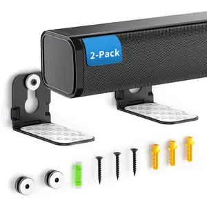 notiela 2 Pack Universal Soundbar Mount Shelf Sound Bar Mounts for Samsung, Sony, LG, Vizio, Bose, Onn and More Soundbar Wall Mount - Sound Bar Mount Under TV