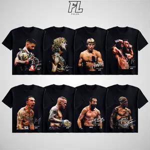 Fields UFC Men's Short-Sleeve Fighters Collection T-Shirt, MMA Fan Champions Sports Shirt, Unisex Soft Cotton Streetwear Tee, Vintage Casual Style For UFC Fan, Fashion Short Sleeve Menswear Crewneck Top