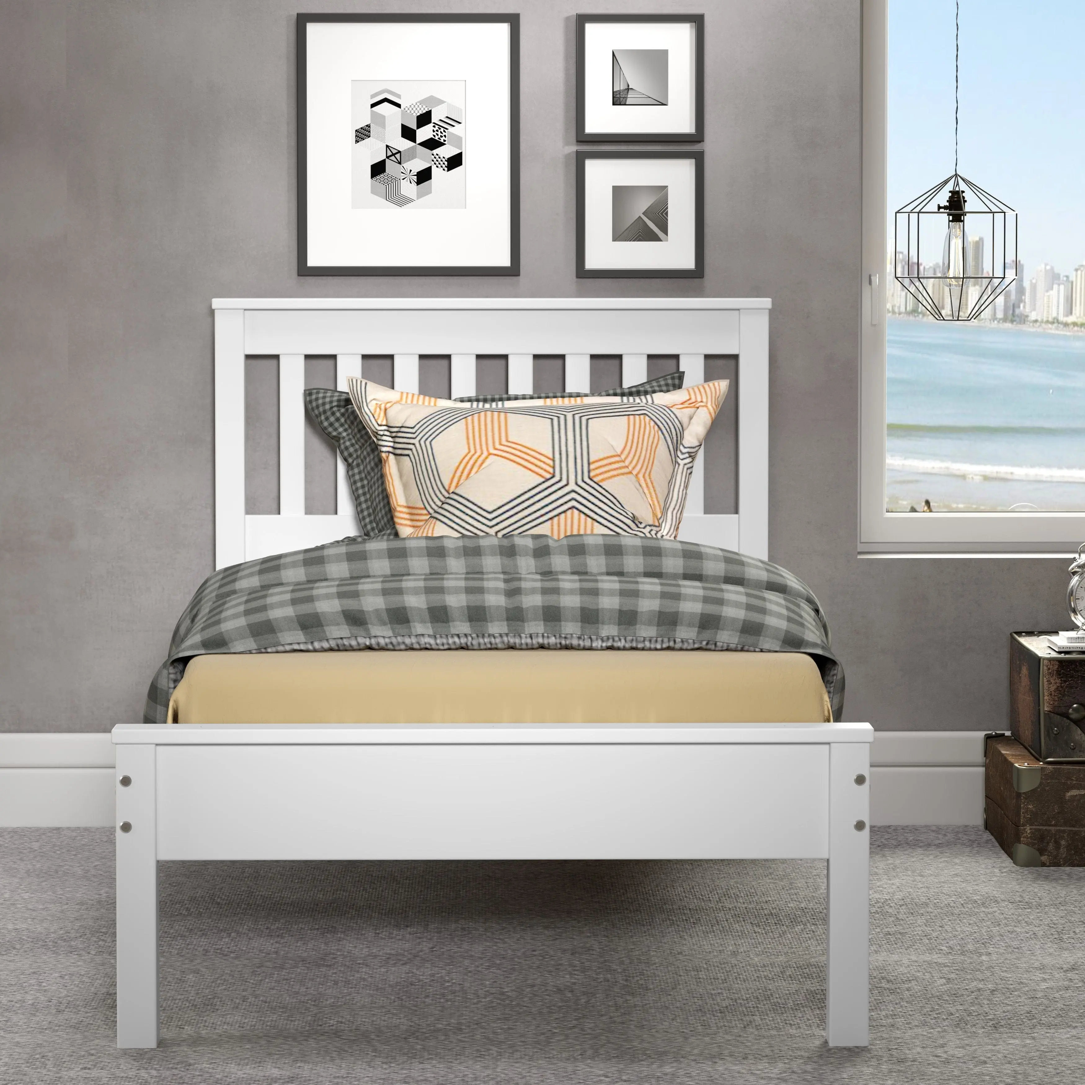 Donco Contempo Twin Bed in White