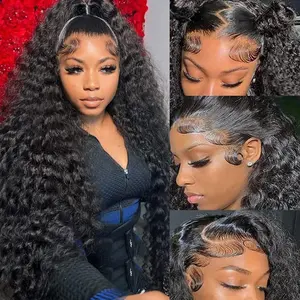 Bling Hair 13x6 Deep Wave HD Lace Front Wigs 13x4 Human Hair Lace Frontal Wig 180% Density Brazilian Deep Curly Hair For Women PrePlucked Lace Wig summerwins