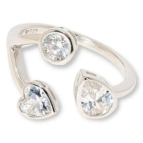 Radiance by Absolute™ 2.50ctw Sterling Silver Multicut Bypass Ring