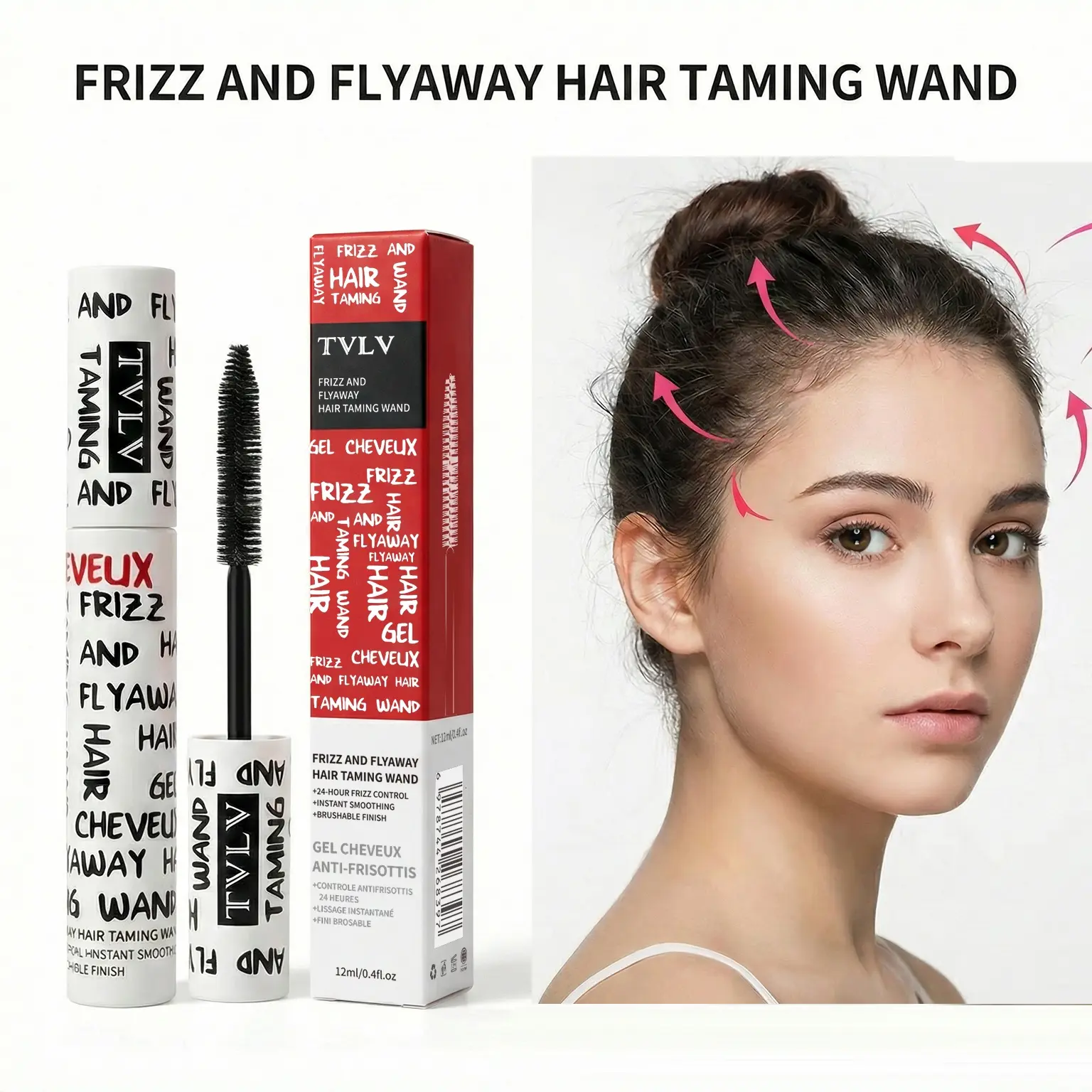 Frizz & Flyaway Hair Taming Wand - Long-Lasting Frizz Control, Instant Smooth Finish, Nourishing & Portable for All Hair Types, Haircare Gel, Styling Gel, Hair Styling Product, Hairstyle Gel, Travel Hair Gel, Hair Products