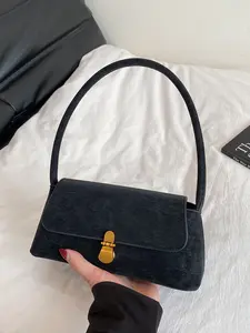 Women's Casual Fashion Classic Flap Shoulder Bag, Pure Color Vintage Handbag, Pu Leather Bag, Ideal for Daily Use, Shopping, Dates, Commuting, Women's Work Bag