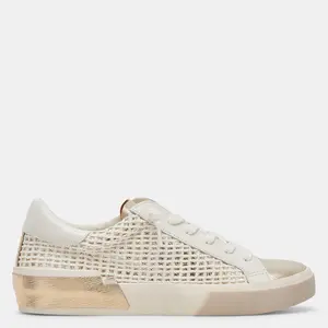 Dolce Vita ZINA WIDE SNEAKERS BONE GOLD WOVEN - Wide