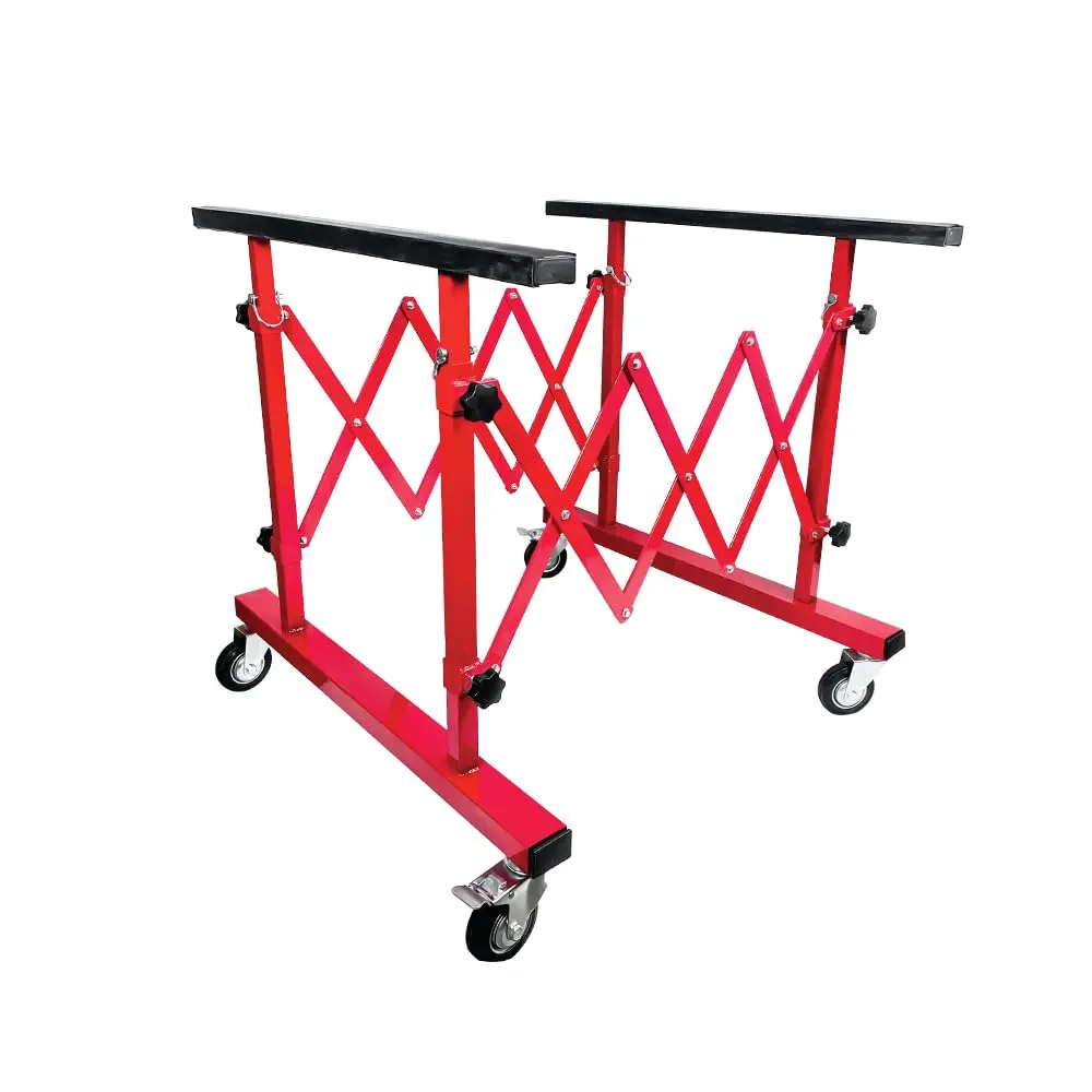 Universal Mobile Telescopic Paint Stand - Steel-Frame Adjustable Folding Trolley with Mechanical Panel Stand, Model 26497 (Specified Height Range)