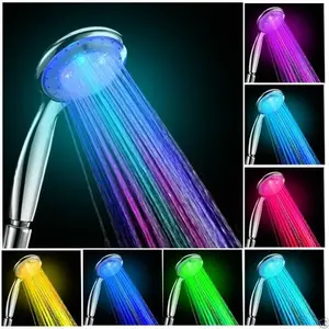 Handheld 7 Color Changing LED Light Water Bath Bathroom Shower Head Glow