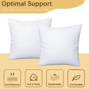 Pillow Inserts, Microfiber Fill, Non-Woven European Style, Square Sofa Backrest Cushion Core, Ideal for Living Room, Bedroom, Car Seat