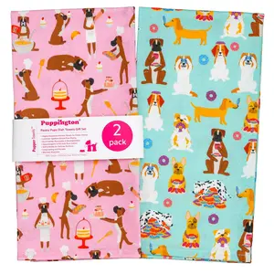 Puppington Pupper Towels - Pastry Pups - Pastry-Themed Kitchen & Tea Towels - Durable & Eco-Friendly - Lint-Free Cotton Cleaning Towels - Dog Parent Gift Set