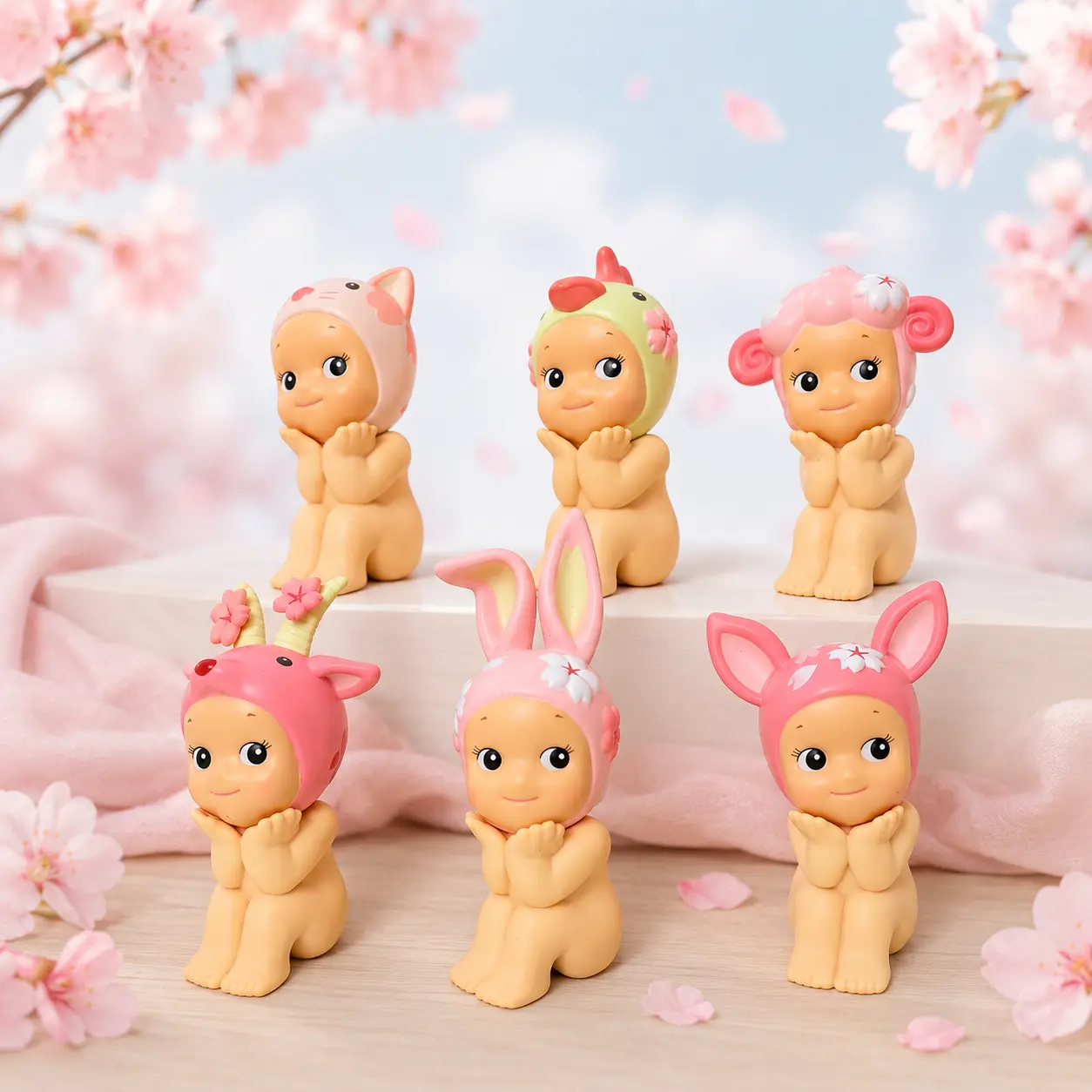 Sonny Angel Cherry Blossom Full Series Sealed Blind Box - Original Collectible Mini Figure, Limited Edition Kids' Birthday Gift