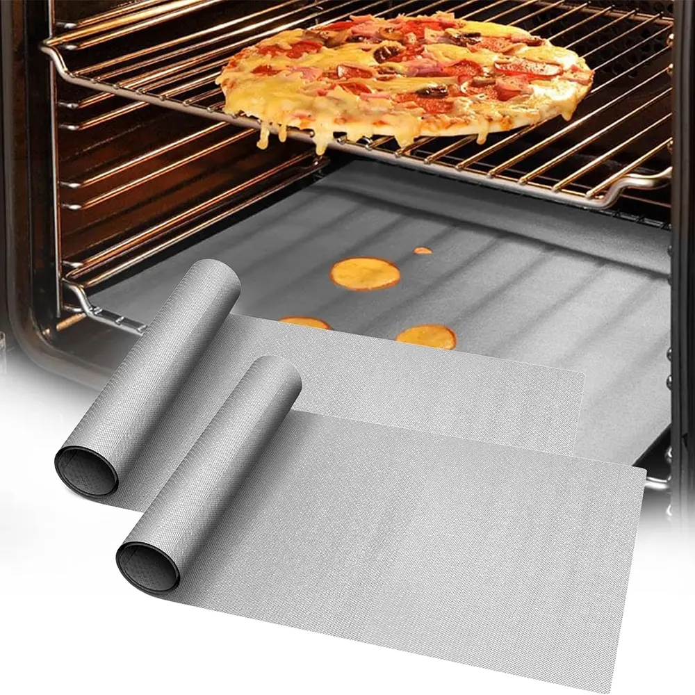 2 Counts Non-Stick Reusable Teflon Oven Liners for Grills, Heavy-Duty & Food-Safe Liners for Electric, Gas, Microwave Ovens & Toaster Ovens, Baking Supplies, Baking, Bakeware