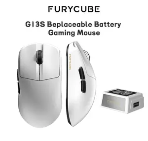 FURYCUBE G13S Replaceable Battery PAW 3311 Sensor Wireless Gaming Mouse BK3633 Huano Switch 300mah 22000 DPI 300 IPS Lightweight Premium for Enhanced Performance & Gaming Room Accessories