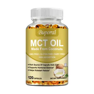 Buporai - Medium Chain Triglyceride Oil Supplement - 3000 mg per serving - Made with Organic Coconut - Non-GMO, Cold Pressed, Sports Dietary Supplement for Focus and Gut Health - Easily Absorbed