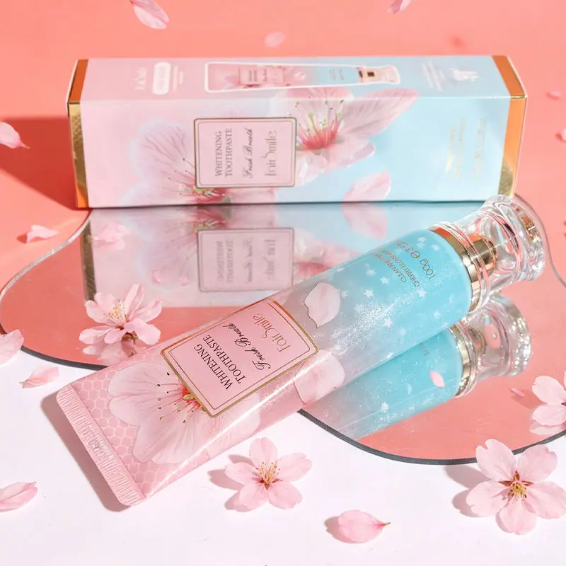 4pcs Sakura Scent Whitening Toothpaste Oral Care Kit, Fresh Breath Support, Ships within 48 Hours alternative natural foaming improves