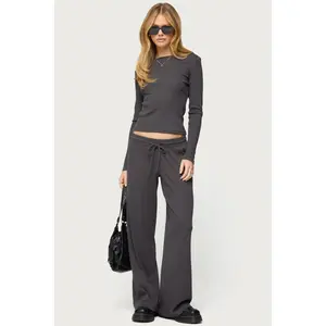 Cicilia Straight Leg Ribbed Pants Cicilia Straight Leg Ribbed Pants