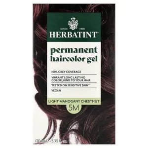 Herbatint Permanent Haircolor Gel, 5M Light Mahogany Chestnut, 4.56 fl oz (135 ml)