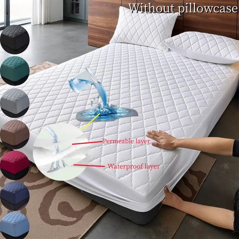 Waterproof Mattress Cover, Deep-Pocket Non-Slip Elastic Bed Sheet Protector, Bedroom Accessory for Seniors, Pets & Adults, Bedding Set