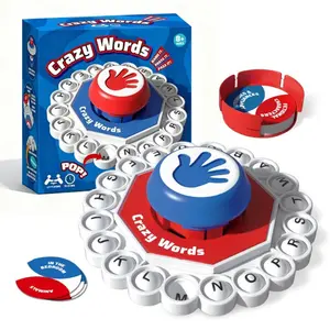 Crazy Words Game,Fast-Paced Letter Pressing Family Board Game,Quick Thinking Word Game for Kids & Adults,Fun Party Birthday Game for Family Night,Travel Game with Timer for 2-8 Players Ages 8+ #HUZ