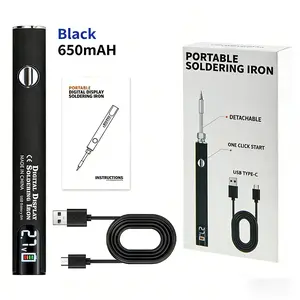 510 Portable USB Soldering Iron| 650mAh Rechargeable Digital Display Welding Pen| Adjustable Temp for Electronics Repair & DIY components | Professional Soldering Pen