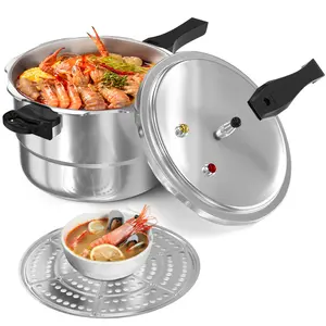 Multi-Function Pressure Cooker 9/11L for All Stovetops, High Thermal Aluminum Pot with Safety Lock Lid for Steaming, Braising, Frying, Ideal for Family Cooking