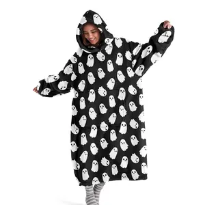 hoodie blanket，Wearable Blanket，Hooded Blanket Wearable Ghost Hoodie Blanket, Soft Warm Oversized Throw, Cozy Blanket, Sofa Cover, Home Leisure, Air Conditioning Blanket, Gift Idea，Christmas Gift,Valentine's Day gift