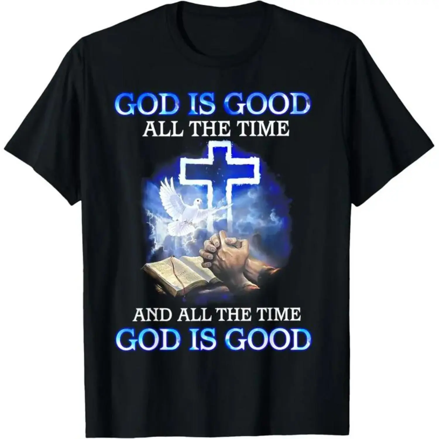 Menswear God Is Good All The Time Short-Sleeve Round Neck Casual Streetwear T-Shirt, Shortsleeve