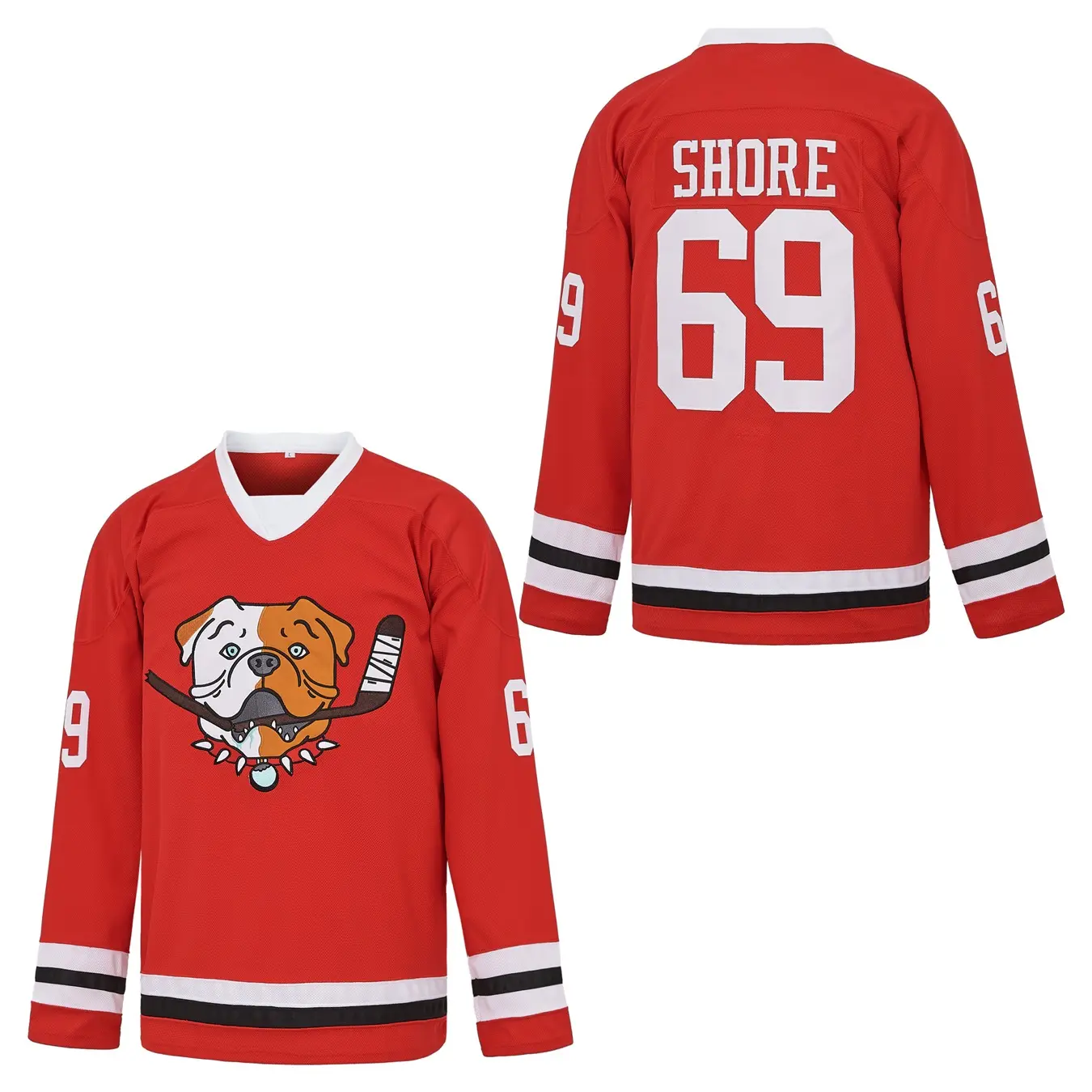 Men's #69 Classic Athletic Apparel Shoresy Jersey - Letterkenny Design, Numbered/Slogan Graphic, Long-Sleeve Unisex, Breathable, Machine Washable, All Seasons for Ice or Off-Ice Hockey Fans