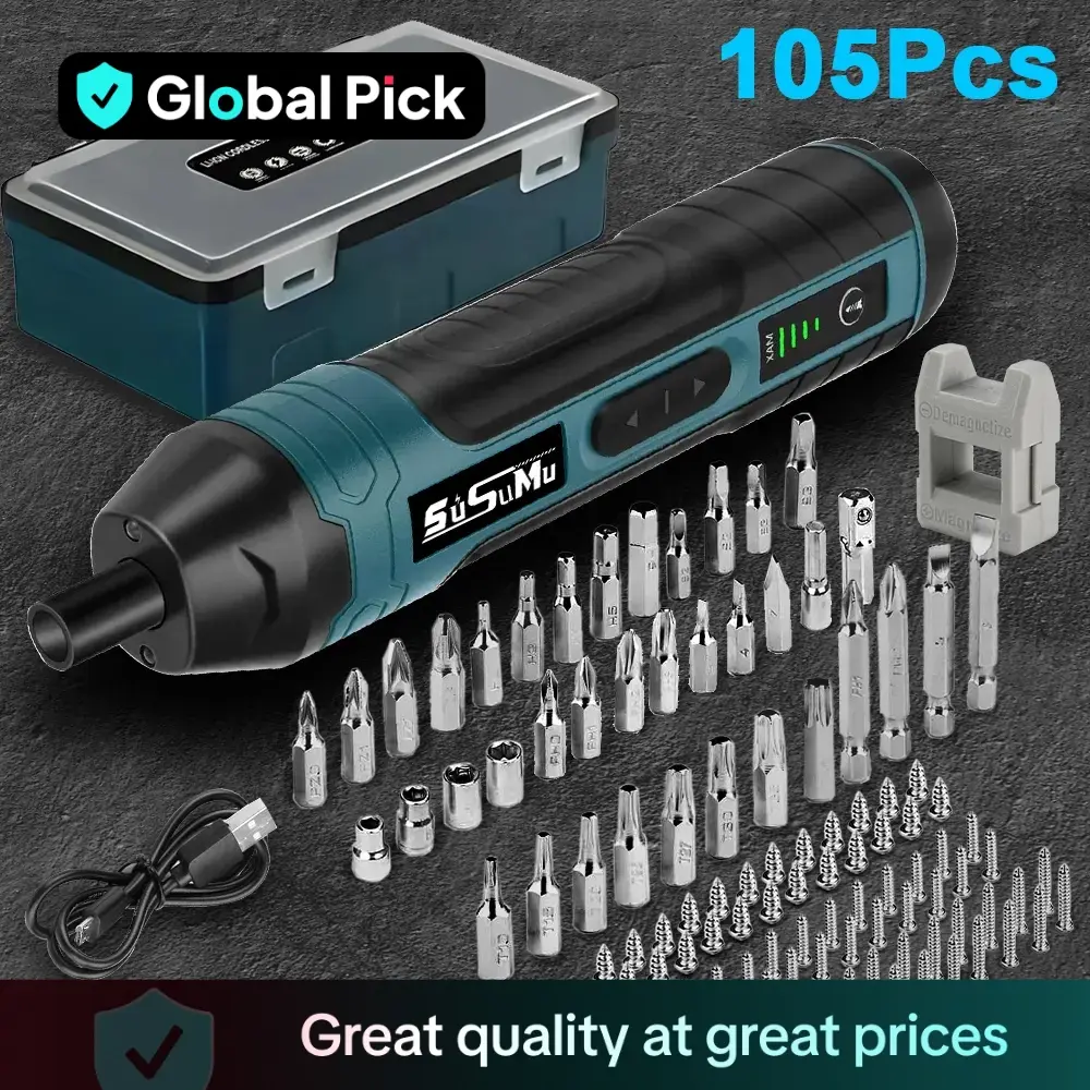 Torque Adjustable Electric Screwdriver, Cordless Power Screwdriver Set, USB Rechargeable Multifunctional Screwdriver with Light, Handheld Driver Tool