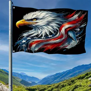 1pc 4Th Of July Usa Flag Bald Eagle Patriotic Pride Boys 3X5ft 4X6ft for Indoor Decor Garden Breeze Banner, Patriotic Decor, Seasonal Display, Classic Patriotic, Festive Banner, Longlasting Banner, Outdoor Flag, Decorative Flag, Patriotic Enthusiasts