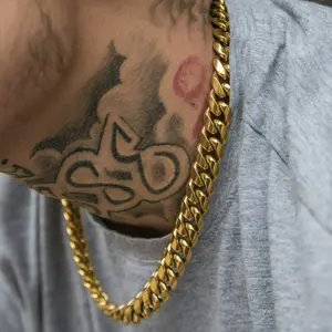 12mm Miami Cuban Link Necklace 18k Gold Plated Premium 316L Stainless Steel Ion Plating Unmatched Shine Durability Tailored Length Options