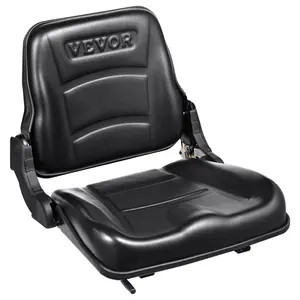 fathersdaygift  VEVOR Universal Forklift Seat, Fold Down Tractor Seat with Adjustable Angle Back and Micro Switch, 6.3-13.4 inch Extended Slot Comfortable Forklift Seat for Tractor Loader Excavator