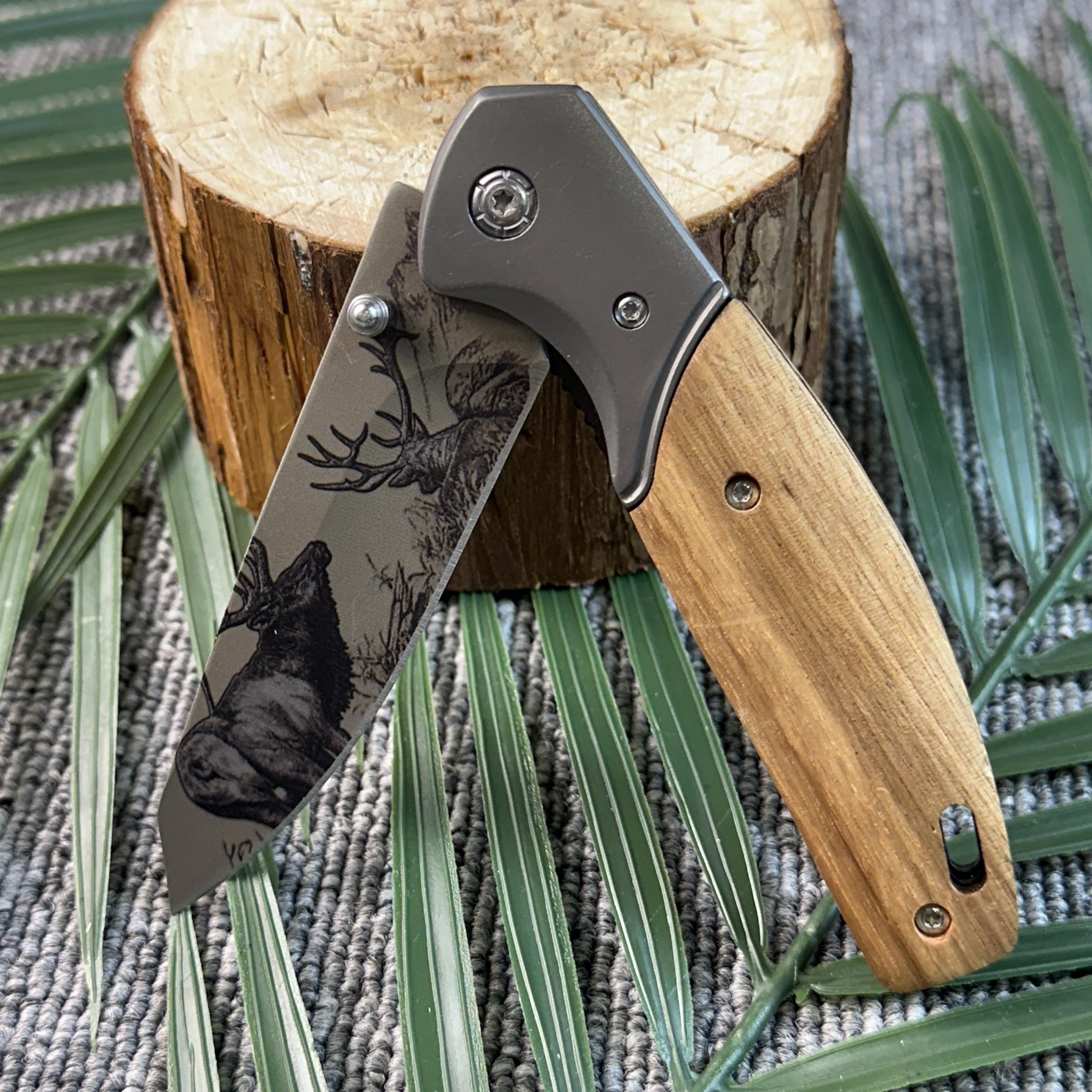Premium Wood Handle Folding Knife High Quality Hunting EDC Tool for Outdoor Camping
