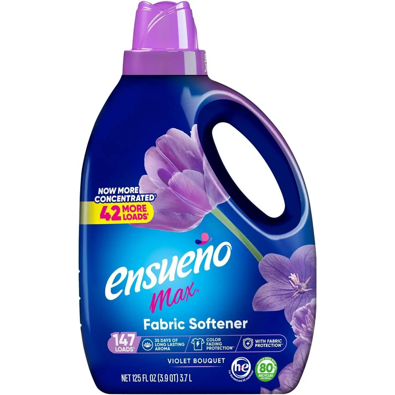 Floral Violet Bouquet Fabric Softener for Baby Clothing, Gentle Softening Formula, Color-Safe and Biodegradable, 125 fl oz, 123 Loads, Gentle On Fabric, Scented, Non Toxic, Liquid Fabric Softener