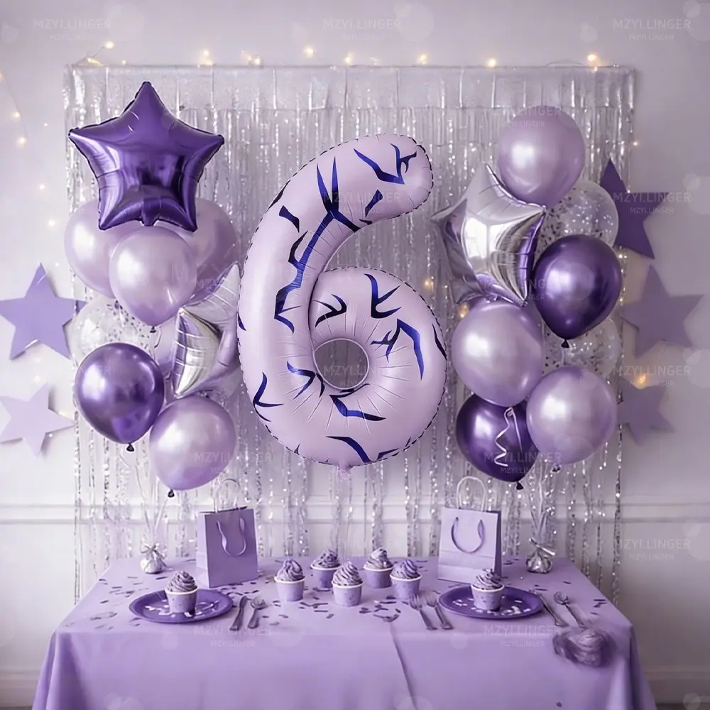 20pcs 40-Inch Cream Number Balloons, Silver Star Aluminum Balloons for K-Pop Party, Birthday, Anniversary Decorations, Balloon Party Supplies