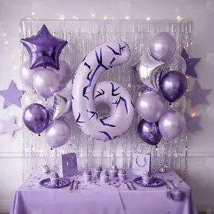 20pcs 40-Inch Star Balloons, K-Pop Theme Party Decor, Birthday Anniversary Arch Decoration, Numbers 0-9, Perfect for Celebrations, Birthday Decorations