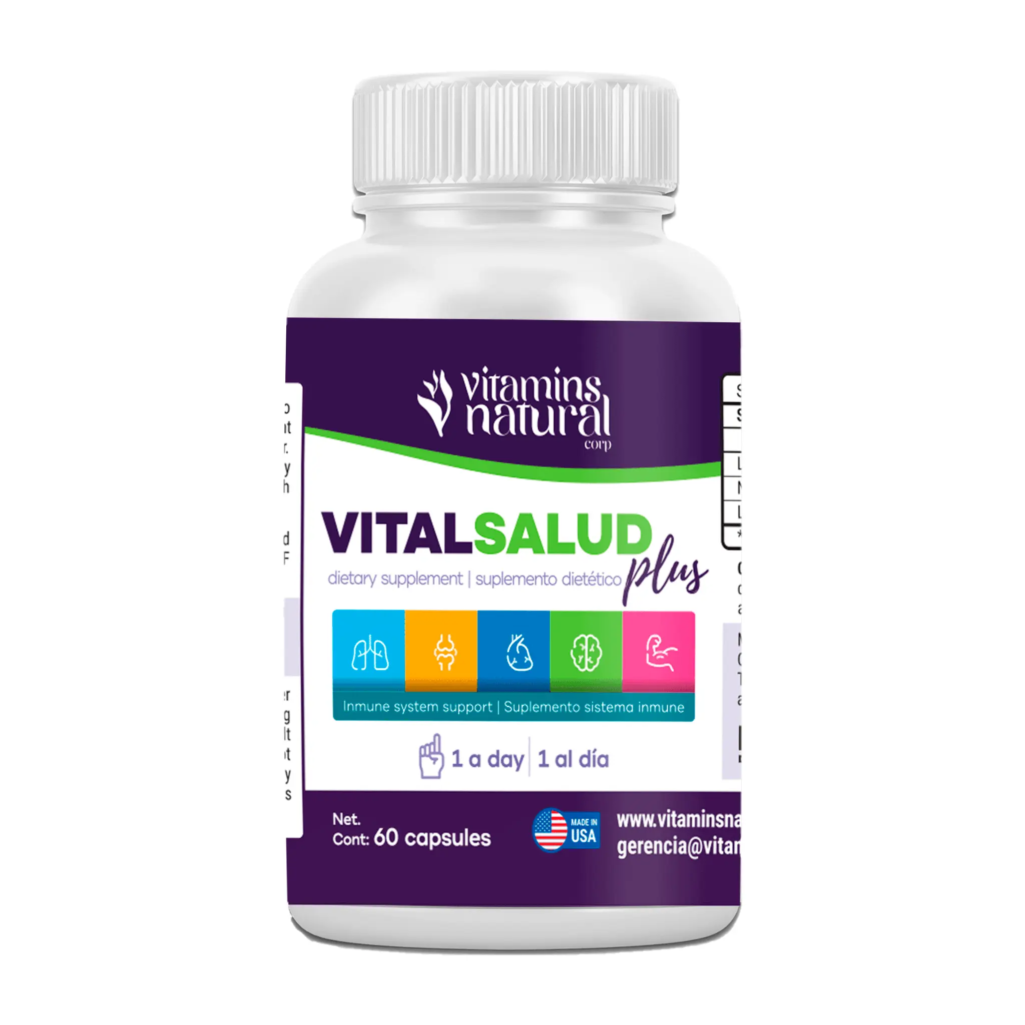 Vitamins Natural Corp Vital Salud Candida Support Supplement for Women and Men - Probiotic Digestive Support with Lactobacillus Acidophilus, Nopal and L-Carnitine for Gut Balance, Yeast Balance and Bloating Relief (60 Capsules)