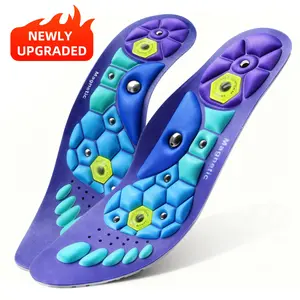 Shock Absorbing Insoles for All Day| 220+ lbs Plantar Fasciitis High Arch Support insoles for Men Women, Work Boots & Running Shoes with Acupressure Cushions & Magnet Massage Technology, Magnetic Acupressure Insoles for Shoes