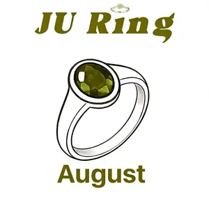 #68 E3  (August) 925 Sterling Silver Natural Gemstone Adjustable Ring Gifts for Women Peridot Aug.